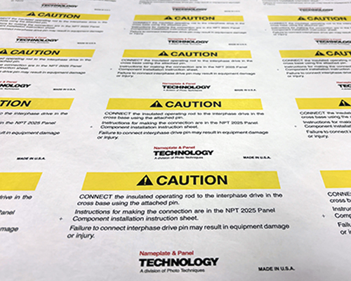 Nameplate & Panel Technology  - 