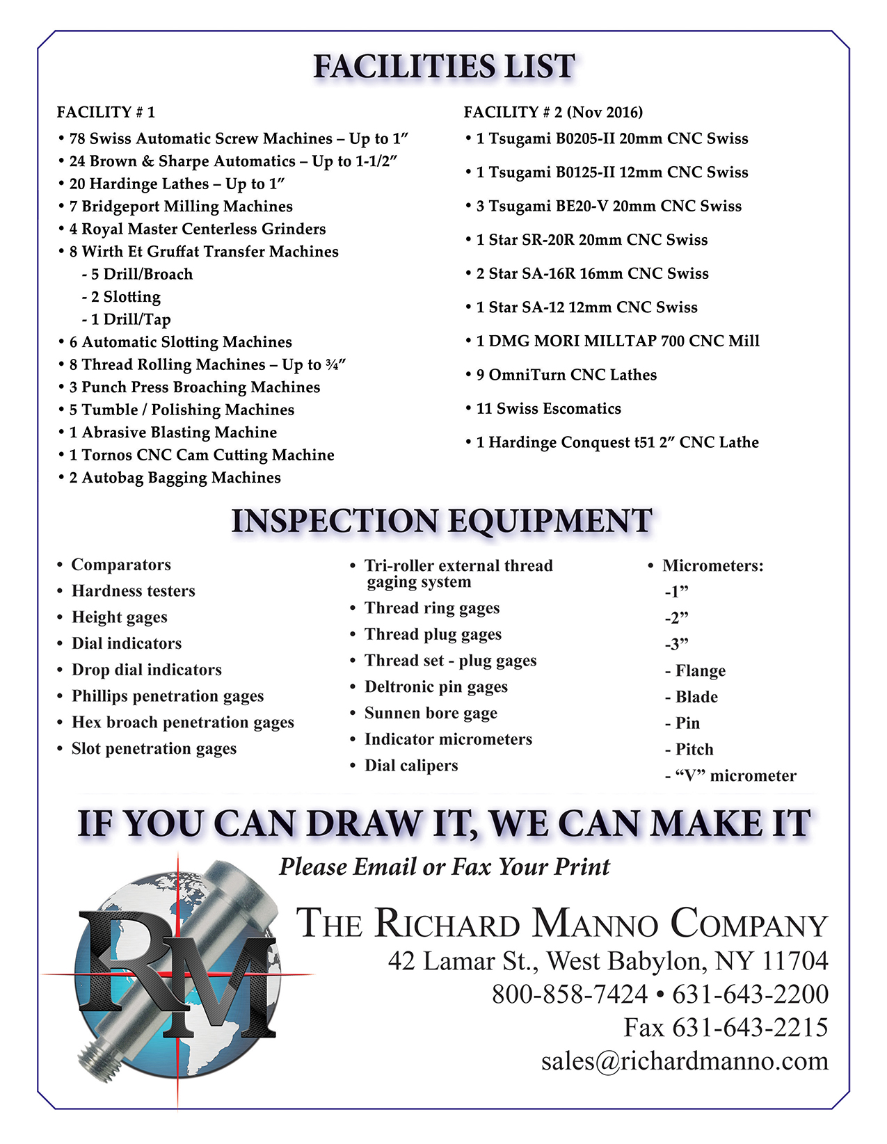 RICHARD MANNO & CO. INC. - 